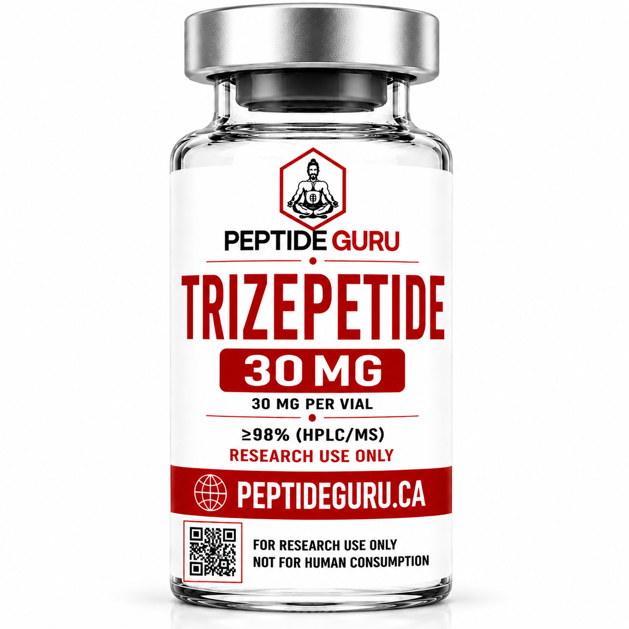Tirzepatide 10mg — labelled vial of Tirzepatide, 10mg / vial, for laboratory research use only